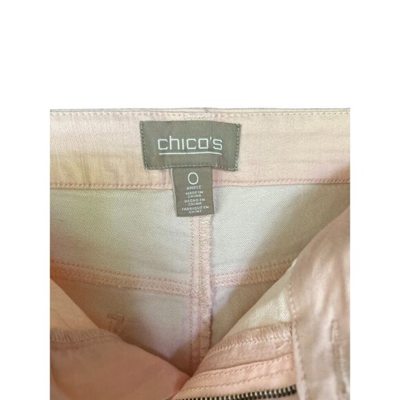 Chico's Womens‎ Ankle Jeans Size 6 Light Pink Mid-Rise Stretch Denim - Picture 6 of 7
